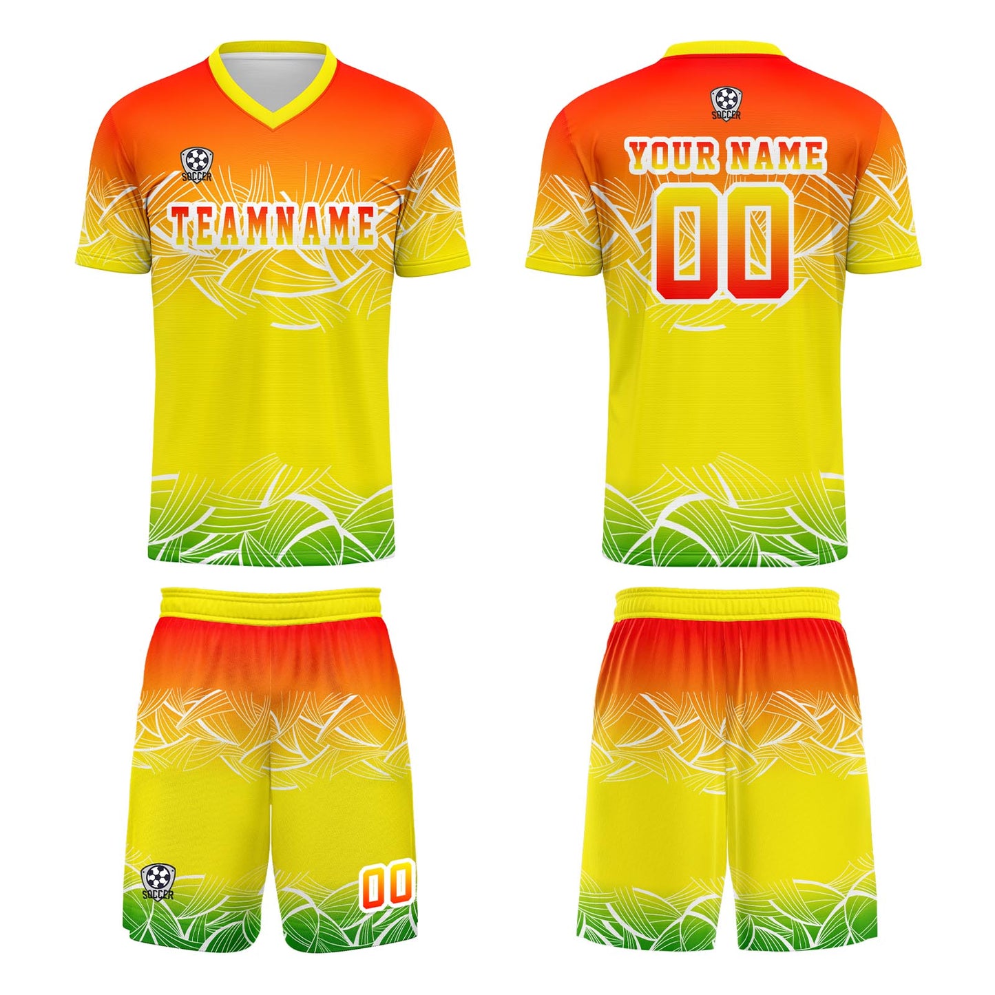Benutzerdefinierte Orange Trikots für Männer Frauen Personalisierte Fußball Uniformen für Erwachsene und Kind
