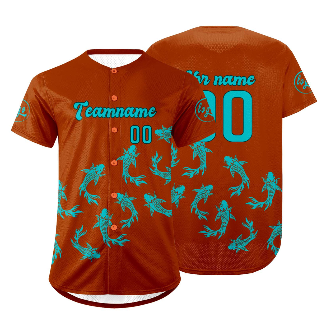 Benutzerdefiniert Orange Cyan Personalisierter Baseball Jersey mit Farbverlauf Team Uniform mit Namen und Nummer