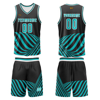 Benutzerdefinierter Wasser Blau Basketball Jersey Uniform Anzug gedruckt Ihr Logo Name Nummer
