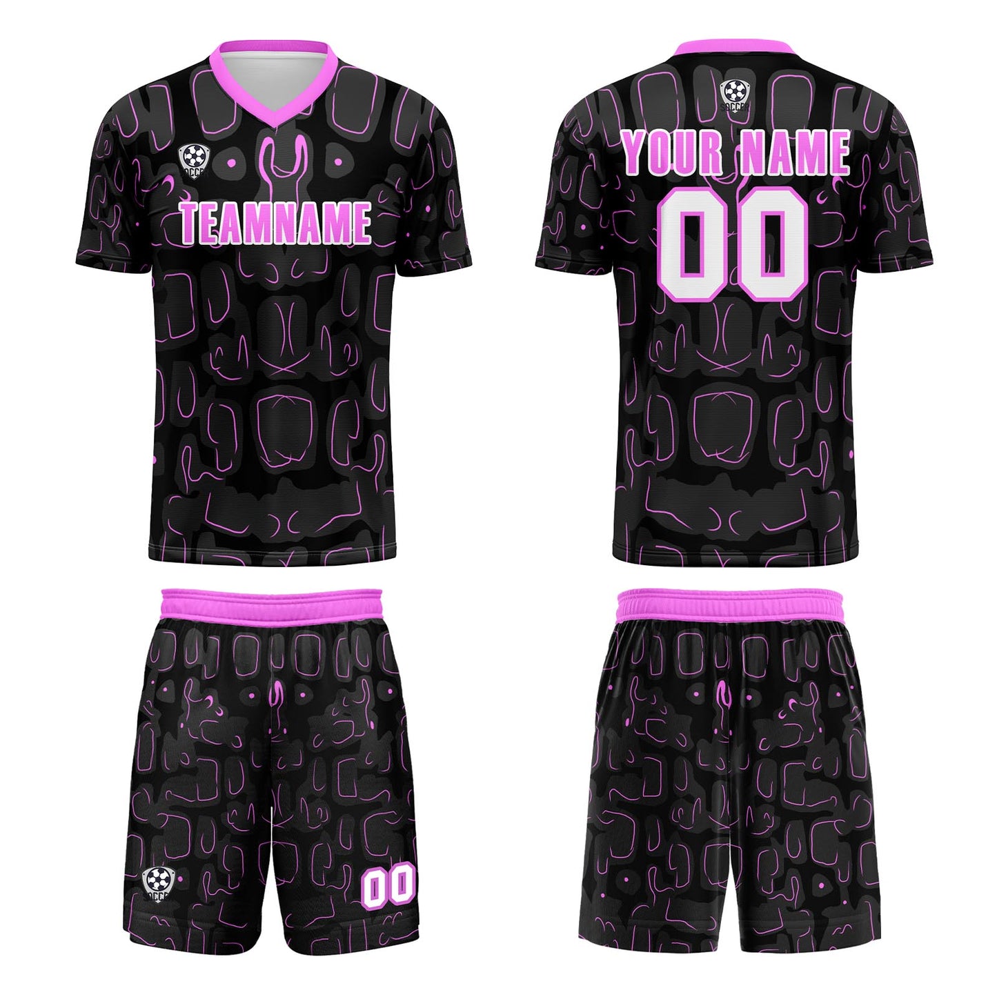 Benutzerdefinierte Schwarz Rose Rot Fußball Trikots für Männer Frauen Personalisierte Fußball Uniformen für Erwachsene und Kind
