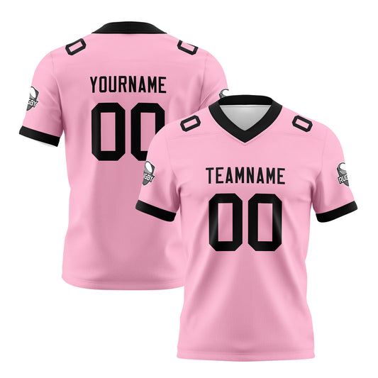 Benutzerdefinierte Rosa Schwarz Fußball Trikots Personalisierter Name Nummer Logo