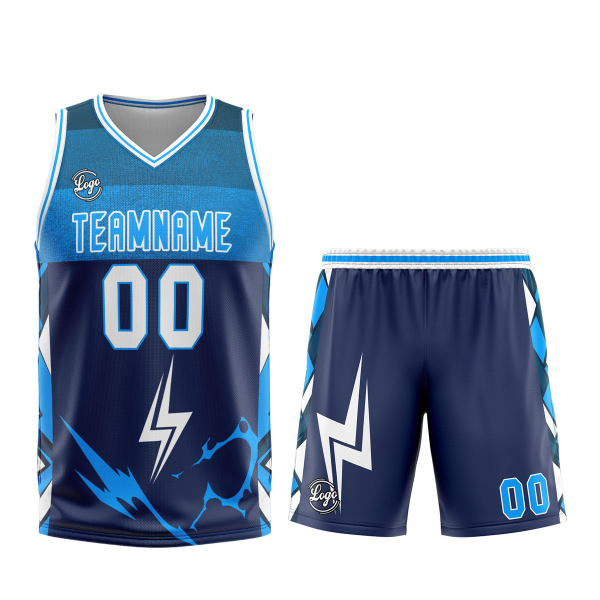 Benutzerdefinierter Marine Blau Basketball Jersey Uniform Anzug gedruckt Ihr Logo Name Nummer