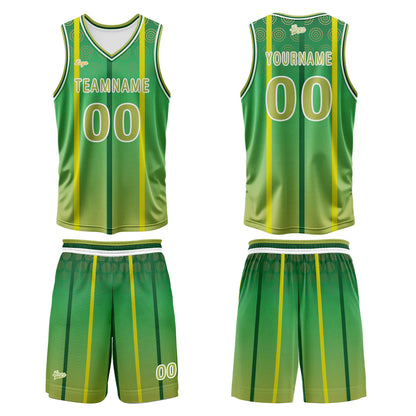 Benutzerdefinierter Grün Basketball Jersey Uniform Anzug gedruckt Ihr Logo Name Nummer