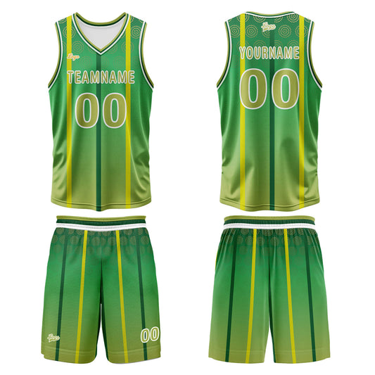 Benutzerdefinierter Grün Basketball Jersey Uniform Anzug gedruckt Ihr Logo Name Nummer