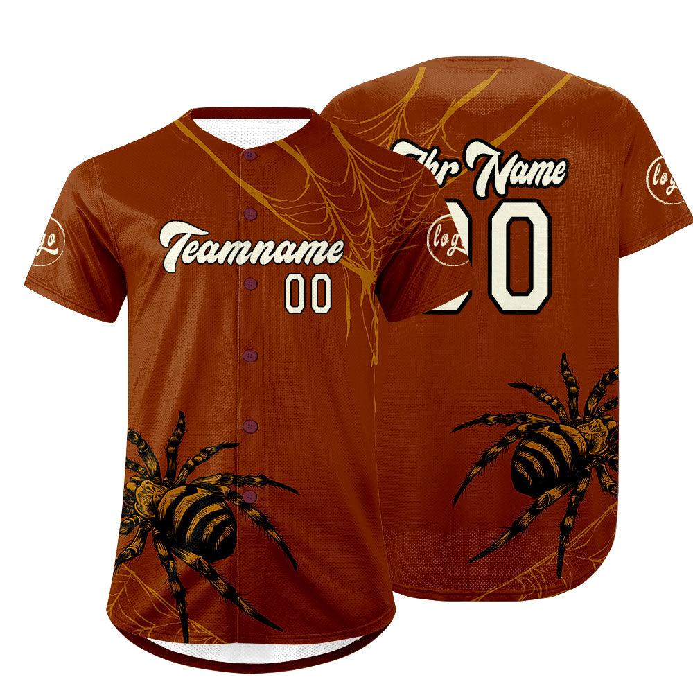 Benutzerdefiniert Braun Weiß Personalisierter Baseball Jersey mit Farbverlauf Team Uniform mit Namen und Nummer