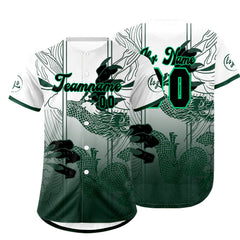 Benutzerdefiniert Grün Weiß Personalisierter Baseball Jersey mit Farbverlauf Team Uniform mit Namen und Nummer