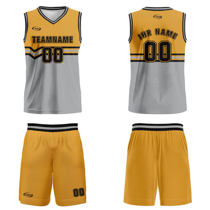 Benutzerdefinierter Orange Grau Schwarz Basketball Jersey Uniform Anzug gedruckt Ihr Logo Name Nummer