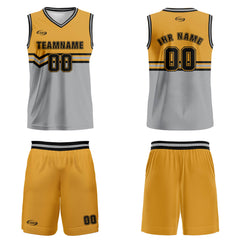 Benutzerdefinierter Orange Grau Schwarz Basketball Jersey Uniform Anzug gedruckt Ihr Logo Name Nummer