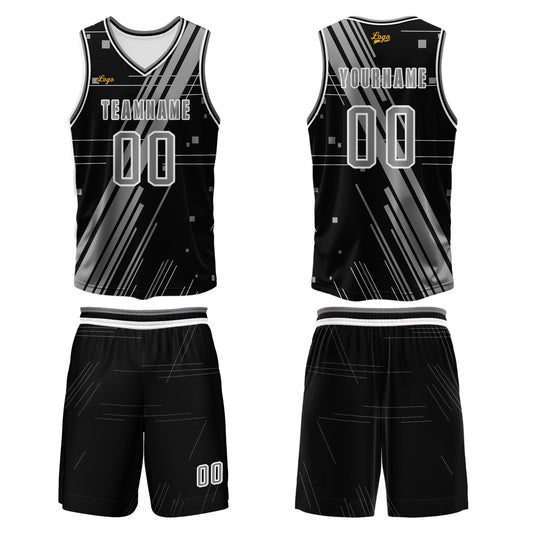 Benutzerdefinierter Asche Basketball Jersey Uniform Anzug gedruckt Ihr Logo Name Nummer