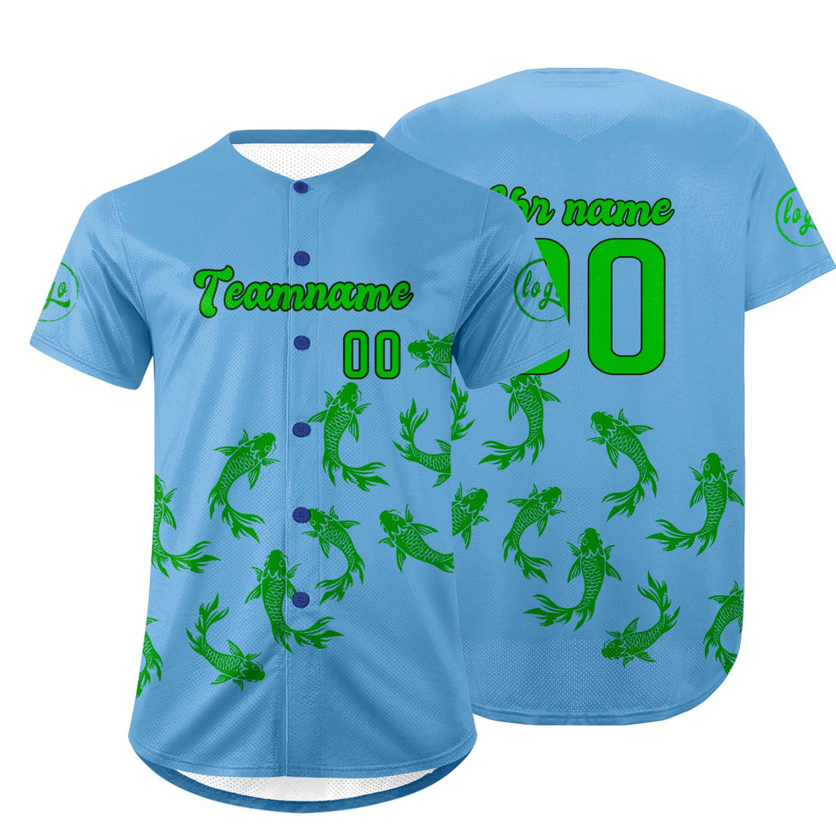 Benutzerdefiniert Blau Grün Personalisierter Baseball Jersey mit Farbverlauf Team Uniform mit Namen und Nummer