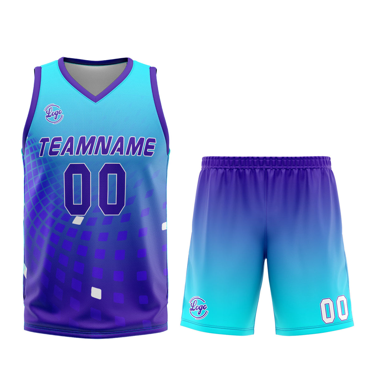 Benutzerdefinierter Licht Lila Basketball Jersey Uniform Anzug gedruckt Ihr Logo Name Nummer