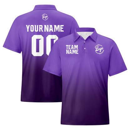 Benutzerdefinierte Lila Langweilig Lila Fußball Gradient Polo-Shirts Fügen Sie Ihr Einzigartiges hinzu Logo/Name/Nummer