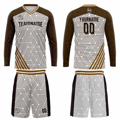 Kundenspezifisches Braun Basketball Fußball Schießen langes T-Shirt für Erwachsene und Kinder