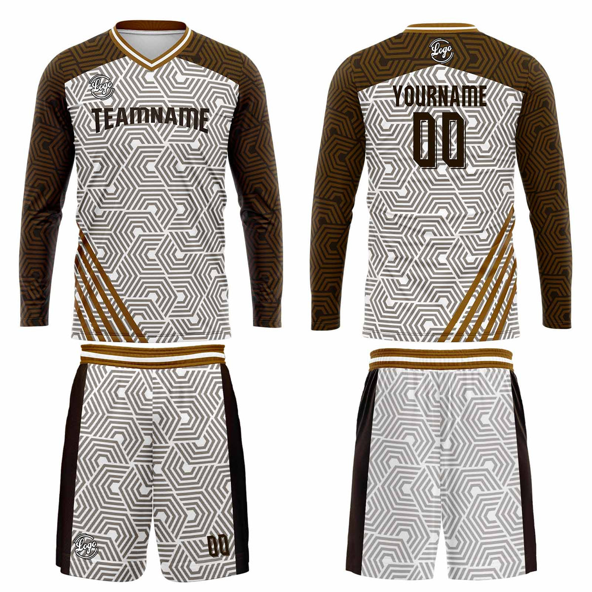 Kundenspezifisches Braun Basketball Fußball Schießen langes T-Shirt für Erwachsene und Kinder