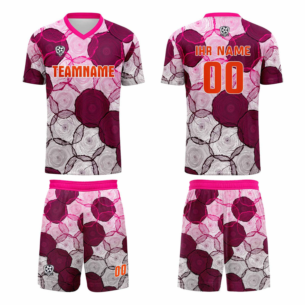 Benutzerdefinierte Dunkel Lila Rosa Trikots für Männer Frauen Personalisierte Fußball Uniformen für Erwachsene und Kind