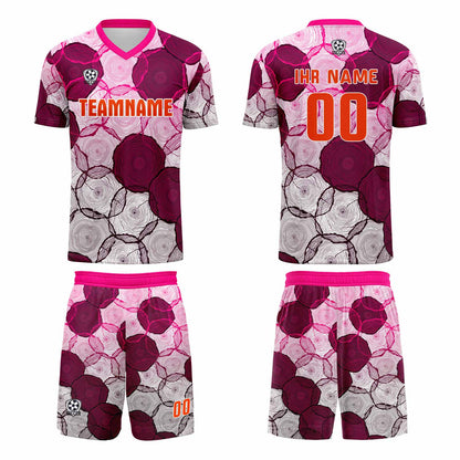 Benutzerdefinierte Dunkel Lila Rosa Trikots für Männer Frauen Personalisierte Fußball Uniformen für Erwachsene und Kind