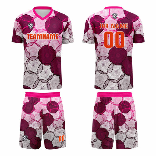 Benutzerdefinierte Dunkel Lila Rosa Trikots für Männer Frauen Personalisierte Fußball Uniformen für Erwachsene und Kind