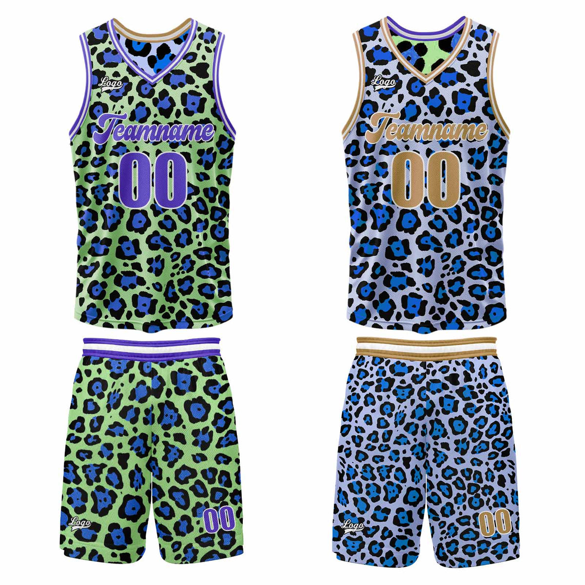 Benutzerdefinierte Grüner Eisberg Blau Reversible Basketball Jersey Personalisierte Print Name Nummer Logo