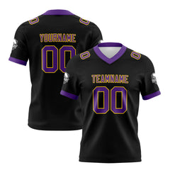 Benutzerdefinierte Schwarz Lila Fußball Trikots Personalisierter Name Nummer Logo