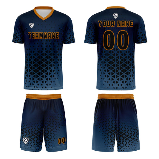 Benutzerdefinierte Blau Orange Trikots für Männer Frauen Personalisierte Fußball Uniformen für Erwachsene und Kind