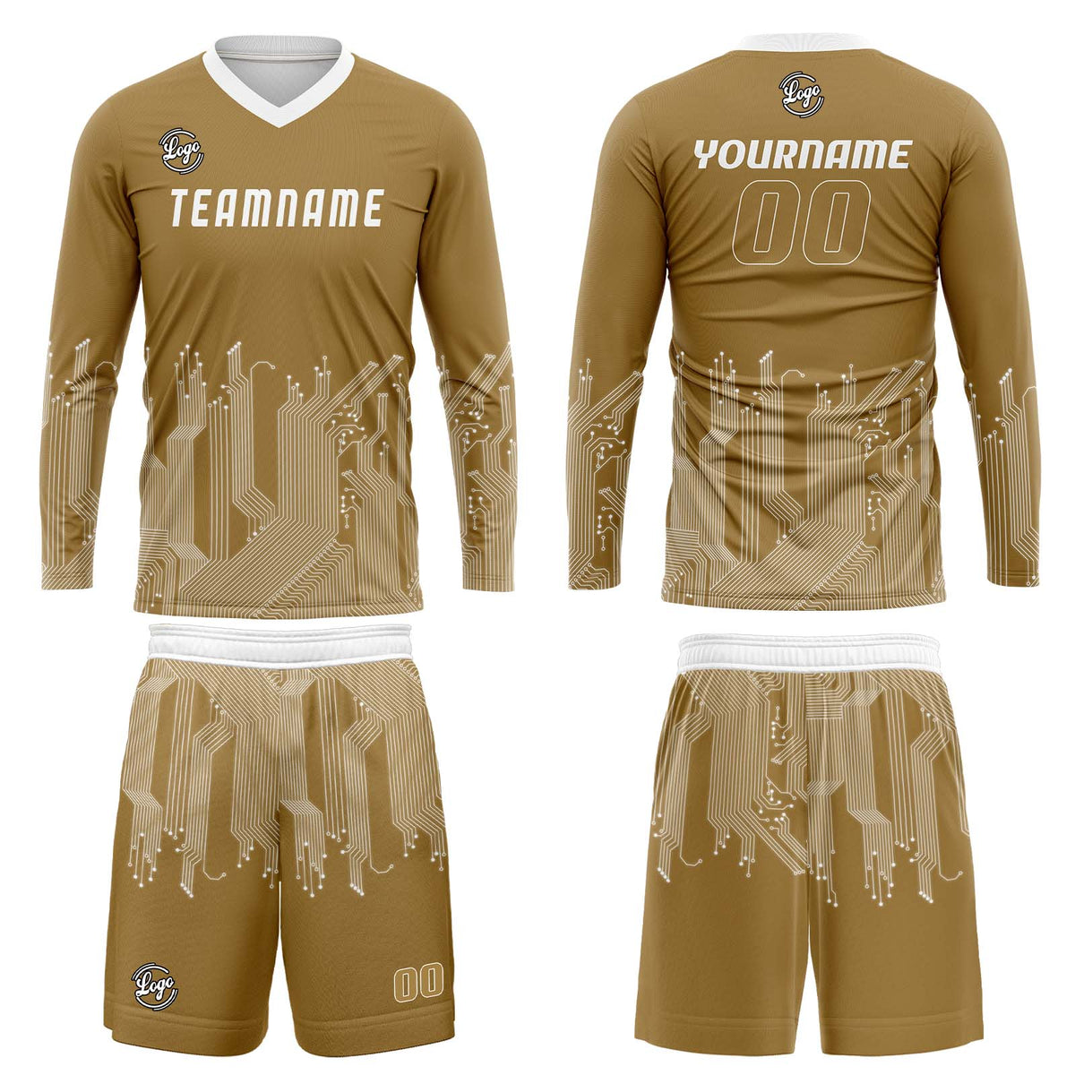 Kundenspezifisches Gold Weiß Basketball Fußball Schießen langes T-Shirt für Erwachsene und Kinder