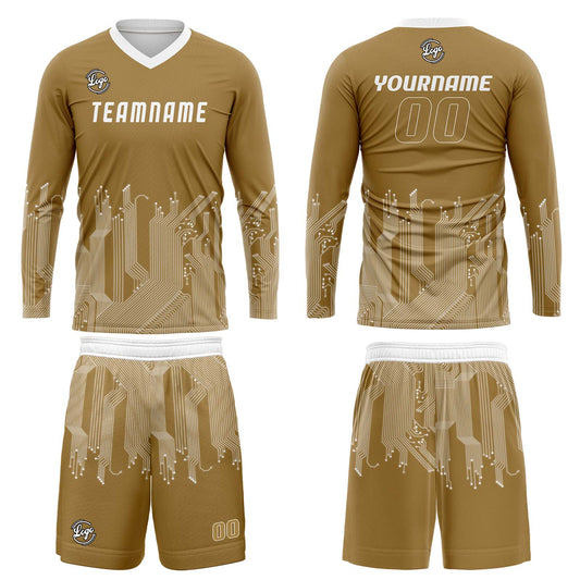 Kundenspezifisches Gold Weiß Basketball Fußball Schießen langes T-Shirt für Erwachsene und Kinder