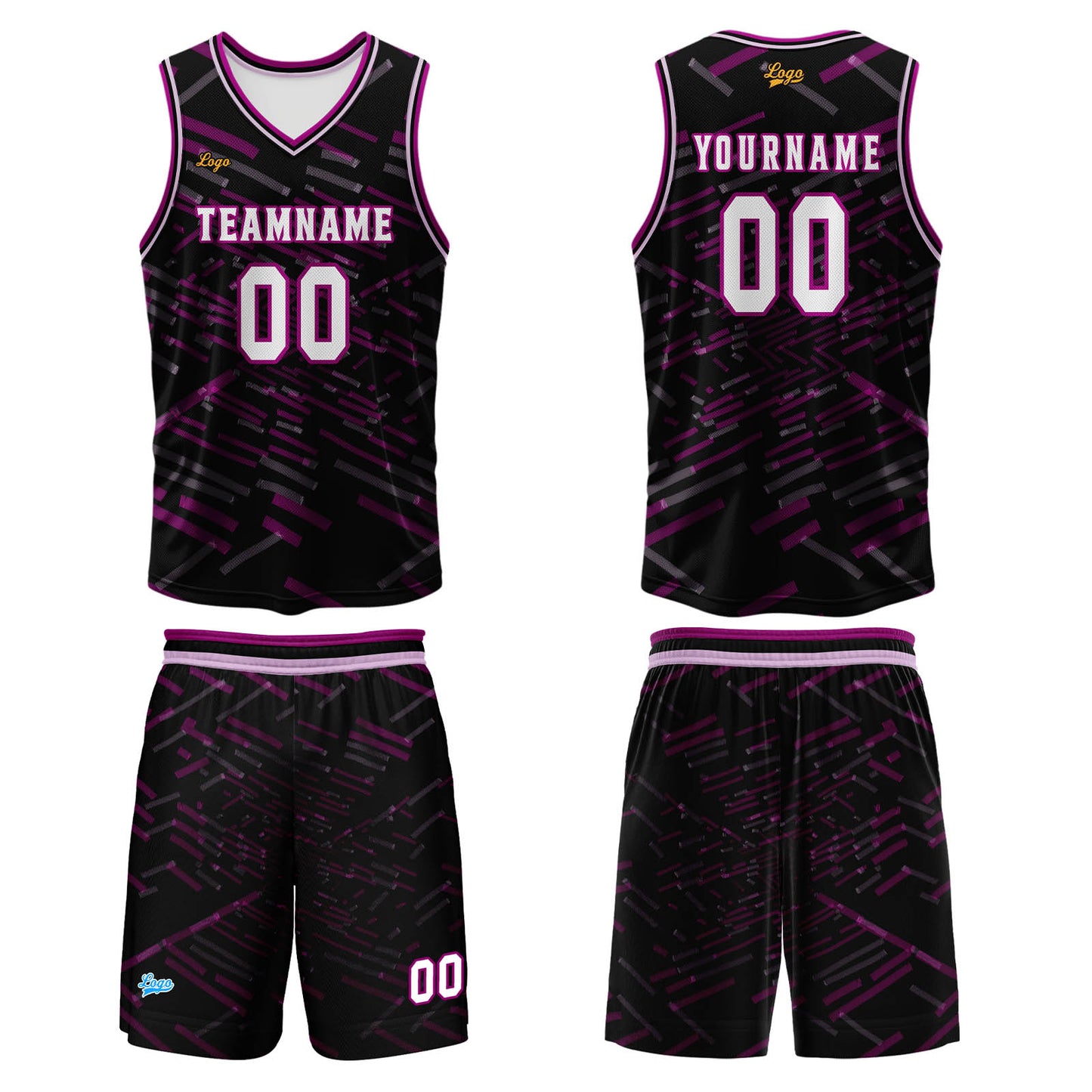 Benutzerdefinierter Schwarz Rose Rot Basketball Jersey Uniform Anzug gedruckt Ihr Logo Name Nummer