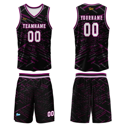 Benutzerdefinierter Schwarz Rose Rot Basketball Jersey Uniform Anzug gedruckt Ihr Logo Name Nummer