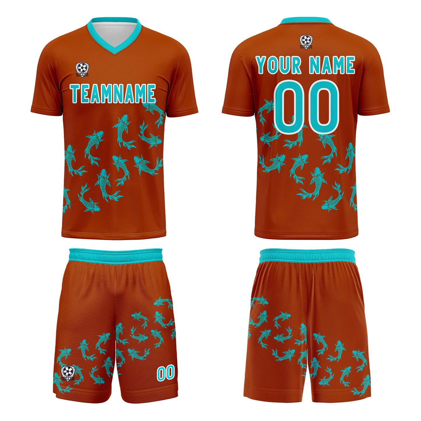 Benutzerdefinierte Orange Trikots für Männer Frauen Personalisierte Fußball Uniformen für Erwachsene und Kind
