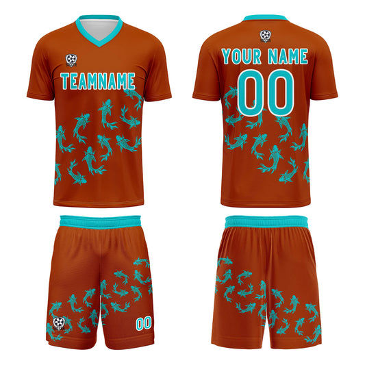 Benutzerdefinierte Orange Trikots für Männer Frauen Personalisierte Fußball Uniformen für Erwachsene und Kind