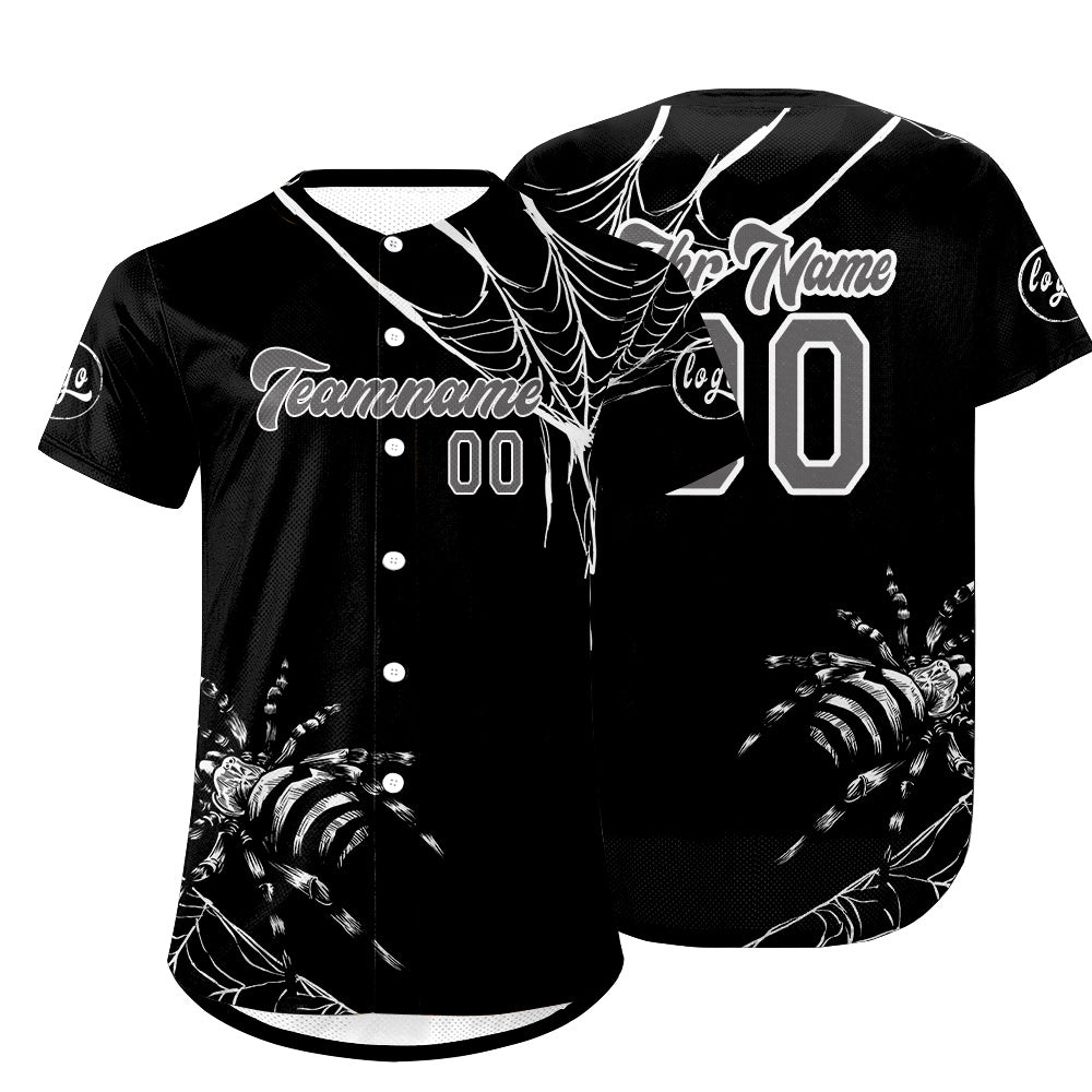 Benutzerdefiniert Schwarz Weiß Personalisierter Baseball Jersey mit Farbverlauf Team Uniform mit Namen und Nummer