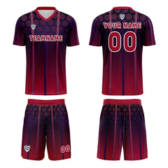 Benutzerdefinierte Rot Lila Trikots für Männer Frauen Personalisierte Fußball Uniformen für Erwachsene und Kind