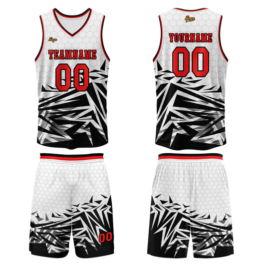Benutzerdefinierter Rot Schwarz Basketball Jersey Uniform Anzug gedruckt Ihr Logo Name Nummer