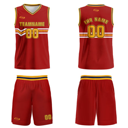 Benutzerdefinierter Rot Gelb Weiß Blau Basketball Jersey Uniform Anzug gedruckt Ihr Logo Name Nummer
