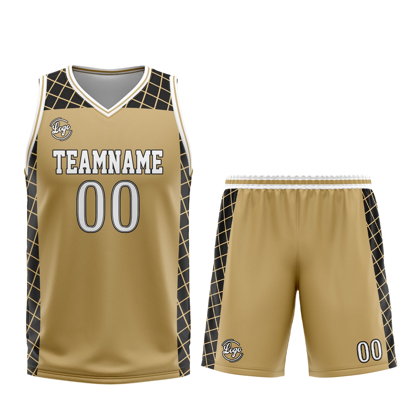 Benutzerdefinierter Braun Schwarz Basketball Jersey Uniform Anzug gedruckt Ihr Logo Name Nummer