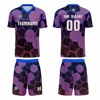 Benutzerdefinierte Blau Lila Gradient Trikots für Männer Frauen Personalisierte Fußball Uniformen für Erwachsene und Kind