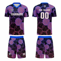 Benutzerdefinierte Blau Lila Gradient Trikots für Männer Frauen Personalisierte Fußball Uniformen für Erwachsene und Kind