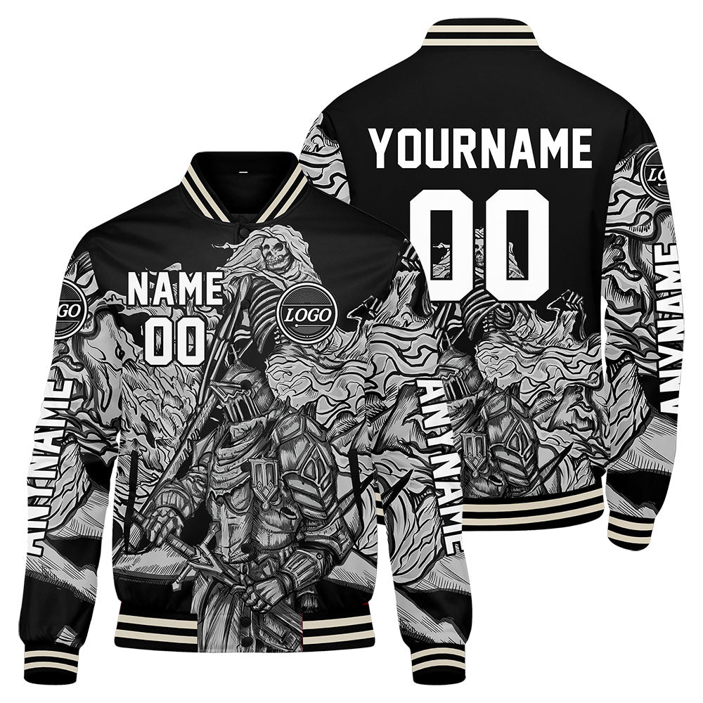 Maßgeschneiderte Grau Letterman Varsity Jacket Individuelle Stickerei Druck nach Ihrem Wunsch