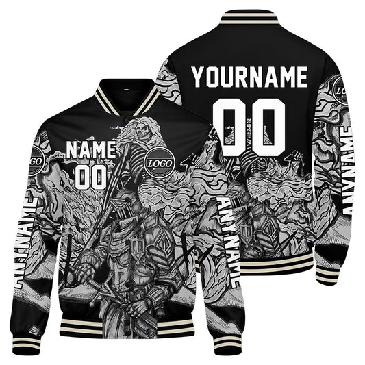 Maßgeschneiderte Grau Letterman Varsity Jacket Individuelle Stickerei Druck nach Ihrem Wunsch