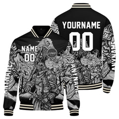 Maßgeschneiderte Grau Letterman Varsity Jacket Individuelle Stickerei Druck nach Ihrem Wunsch