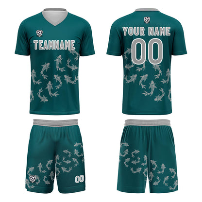 Benutzerdefinierte Dunkel Grün Trikots für Männer Frauen Personalisierte Fußball Uniformen für Erwachsene und Kind