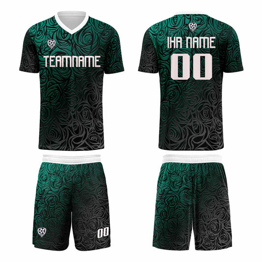 Benutzerdefinierte Cyan Silber Trikots für Männer Frauen Personalisierte Fußball Uniformen für Erwachsene und Kind