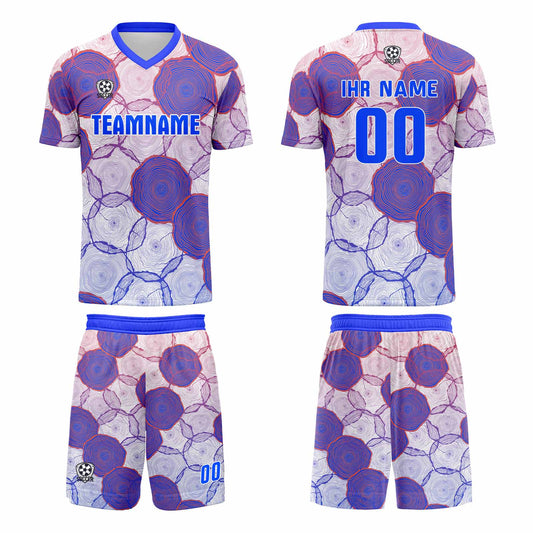 Benutzerdefinierte Weiß Blau Orange  Trikots für Männer Frauen Personalisierte Fußball Uniformen für Erwachsene und Kind