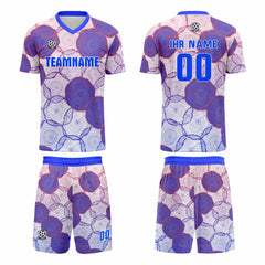 Benutzerdefinierte Weiß Blau Orange  Trikots für Männer Frauen Personalisierte Fußball Uniformen für Erwachsene und Kind