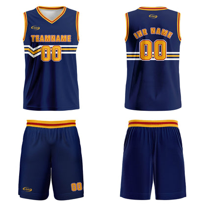 Benutzerdefinierter Blau Gelb Weiß Rot Basketball Jersey Uniform Anzug gedruckt Ihr Logo Name Nummer