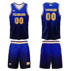 Benutzerdefinierter Blau  Orange Basketball Jersey Uniform Anzug gedruckt Ihr Logo Name Nummer