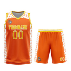 Benutzerdefinierter Orange Gelb Basketball Jersey Uniform Anzug gedruckt Ihr Logo Name Nummer