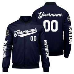 Maßgeschneiderte Marine Letterman Varsity Jacket Individuelle Stickerei Druck nach Ihrem Wunsch