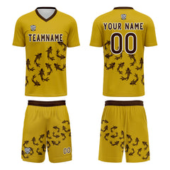Benutzerdefinierte Gelb Trikots für Männer Frauen Personalisierte Fußball Uniformen für Erwachsene und Kind