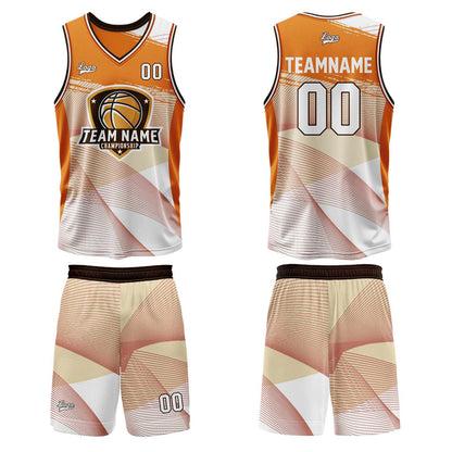 Benutzerdefinierter Orange Basketball Jersey Uniform Anzug gedruckt Ihr Logo Name Nummer